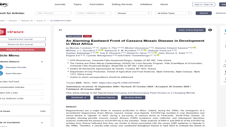 Factors Influencing Adoption of the PlantVillage Nuru Application for Cassava Mosaic Disease Diagnosis Among Farmers in Benin – FR