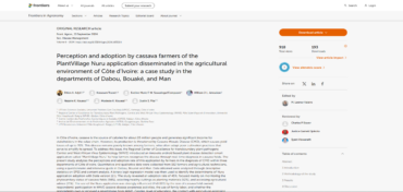 Perception and adoption by cassava farmers of the PlantVillage Nuru application disseminated in the agricultural environment of Côte d’Ivoire: a case study in the departments of Dabou, Bouaké, and Man