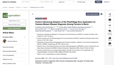 Factors Influencing Adoption of the PlantVillage Nuru Application for Cassava Mosaic Disease Diagnosis Among Farmers in Benin