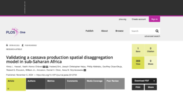 Validating a cassava production spatial disaggregation model in sub-Saharan Africa