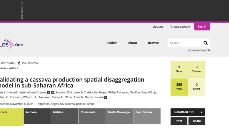 Validating a cassava production spatial disaggregation model in sub-Saharan Africa