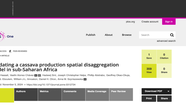 Validating a cassava production spatial disaggregation model in sub-Saharan Africa