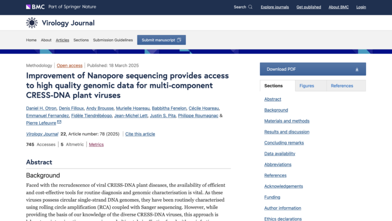 Improvement of Nanopore sequencing provides access to high quality genomic data for multi-component CRESS-DNA plant viruses