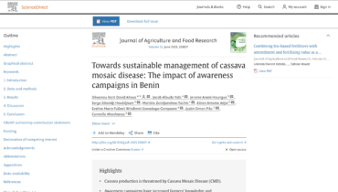 Towards sustainable management of cassava mosaic disease : The impact of awareness campaigns in Benin  FR