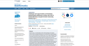 Challenges and opportunities of developing bioinformatics platforms in Africa: the case of Burkina Bioinfo at Joseph Ki-Zerbo University, Burkina Faso – FR