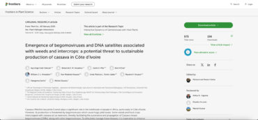 Emergence of begomoviruses and DNA satellites associated with weeds and intercrops: a potential threat to sustainable production of cassava  in Côte d’Ivoire – FR
