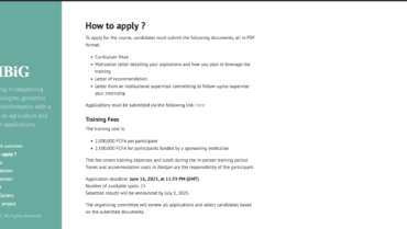 CALL FOR APPLICATIONS !!